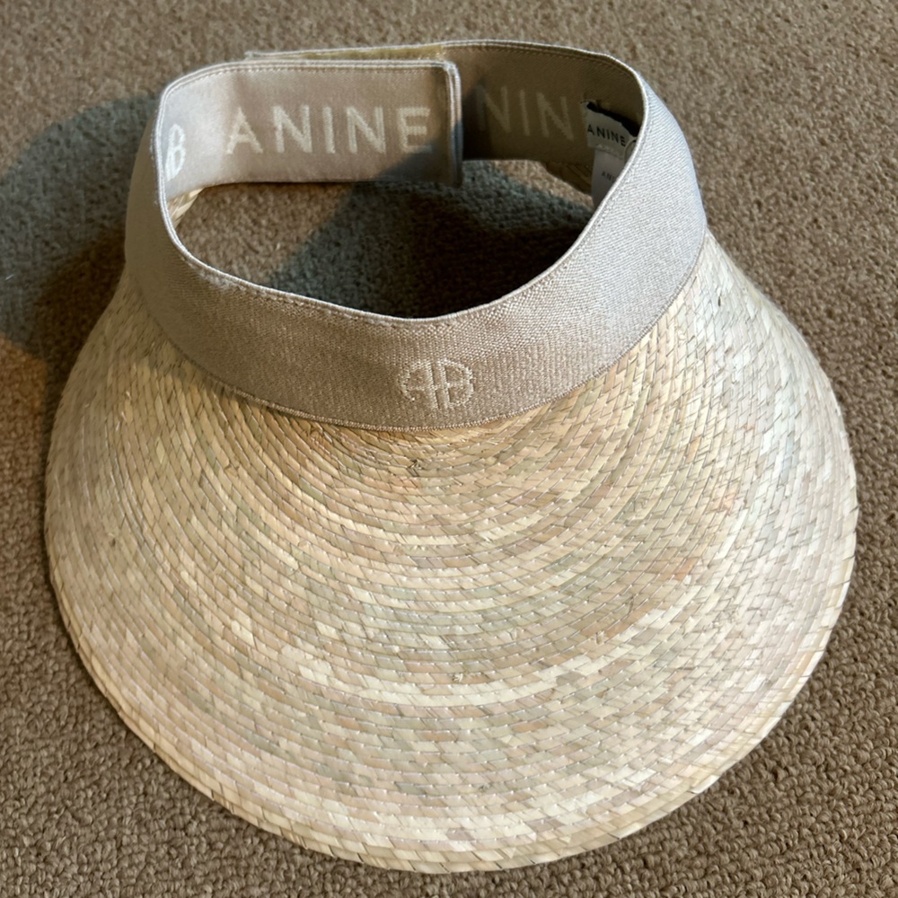 Anine Bing Tan Woven Visor